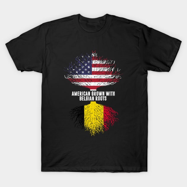 American Grown with Belgian Roots USA Flag T-Shirt by silvercoin